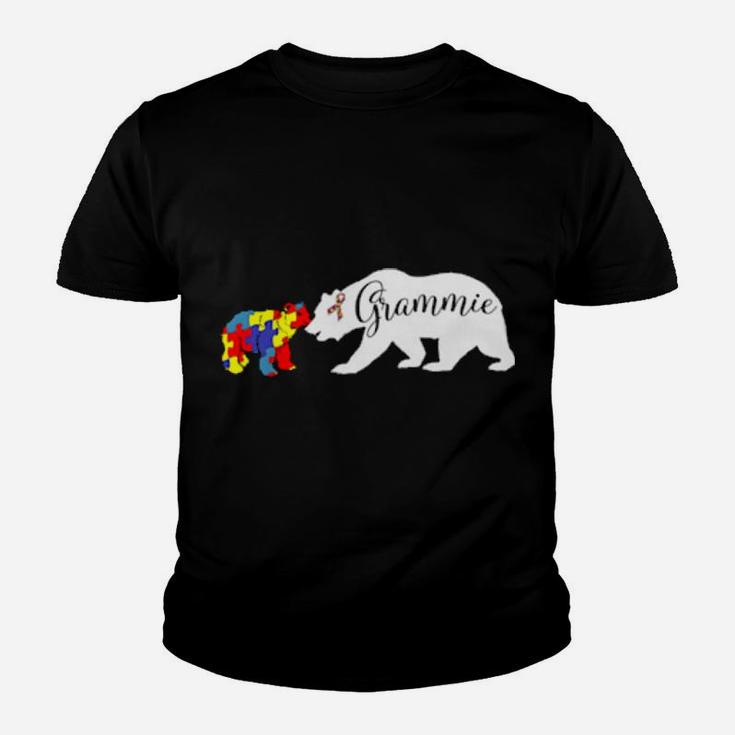 Grammie Bear Autism Awareness Grandma Mom Grand Mother Youth T-shirt
