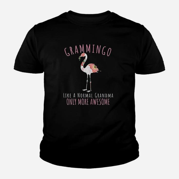 Grammingo Like An Grandma Only Awesome Floral Flamingo Youth T-shirt