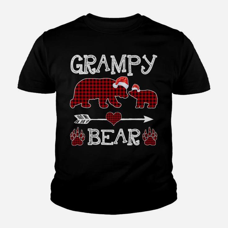 Grampy Bear Christmas Pajama Red Plaid Buffalo Family Youth T-shirt
