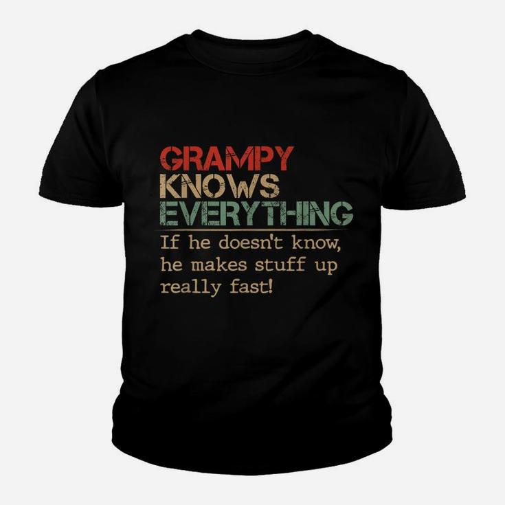 Grampy Knows Everything If He Doesn't Know Vintage Grampy Youth T-shirt
