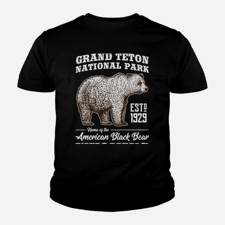 Grand Teton National Park Vintage Retro Bear Wyoming Gift Youth T-shirt