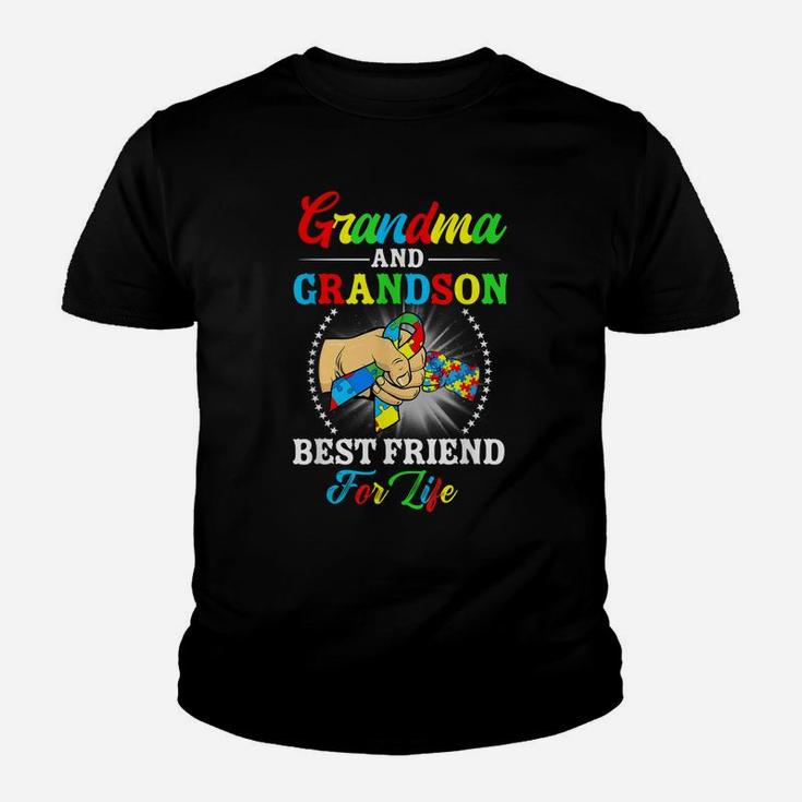 Grandma And Grandson Best Friend For Life Autism Awareness Youth T-shirt