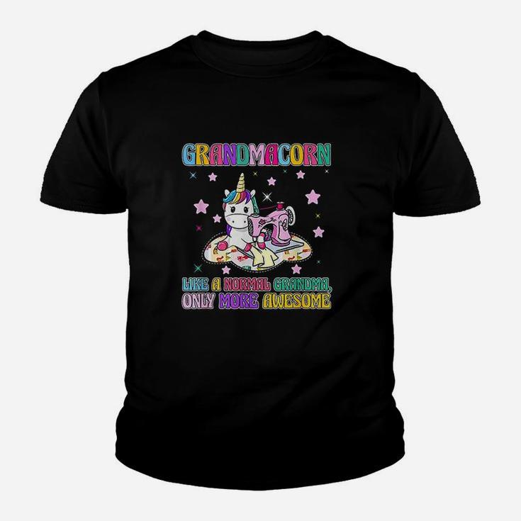Grandmacorn Like A Normal Grandma Sewing Unicorn Youth T-shirt
