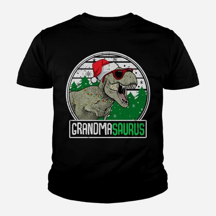 Grandmasaurus Grandma Dinosaur T-Rex Family Christmas Sweatshirt Youth T-shirt