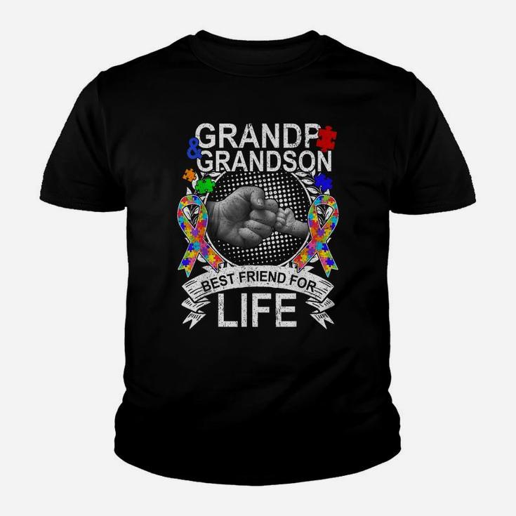 Grandpa And Grandson Best Friend Autism Awareness Kids Boys Youth T-shirt