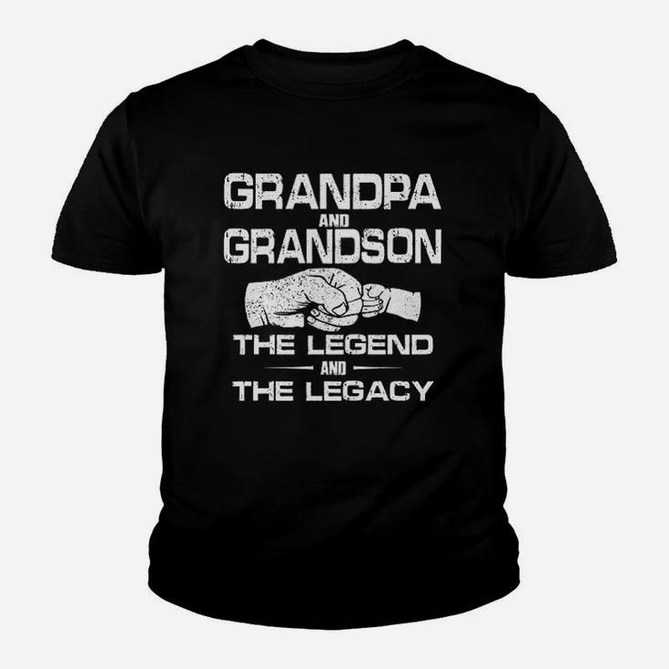 Grandpa And Grandson The Legend And Legacy Fathers Day Family Matching Gift Youth T-shirt