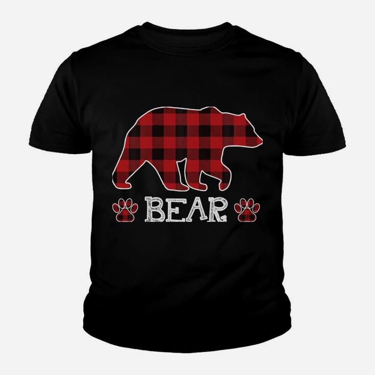 Grandpa Bear Christmas Pajama Red Plaid Buffalo Family Gift Sweatshirt Youth T-shirt