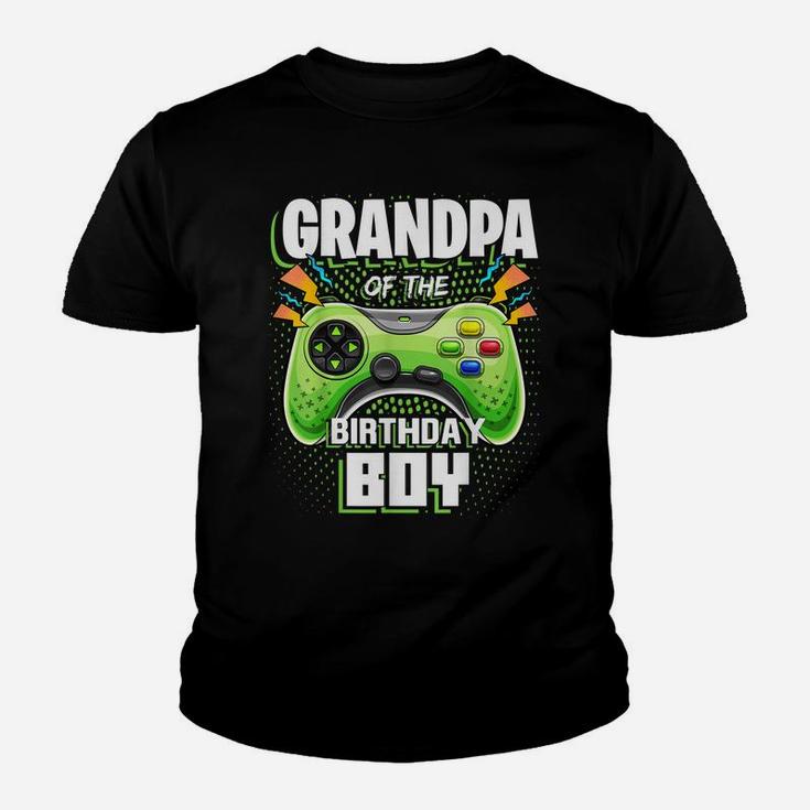 Grandpa Of The Birthday Boy Matching Video Gamer Party Youth T-shirt