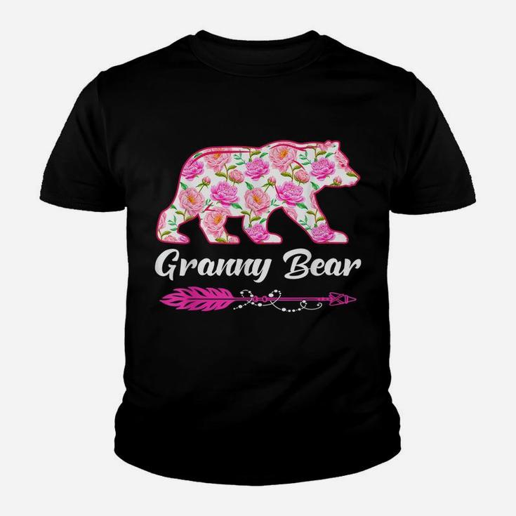 Granny Bear Flower Outfit Cute Matching Family Mothers Day Youth T-shirt