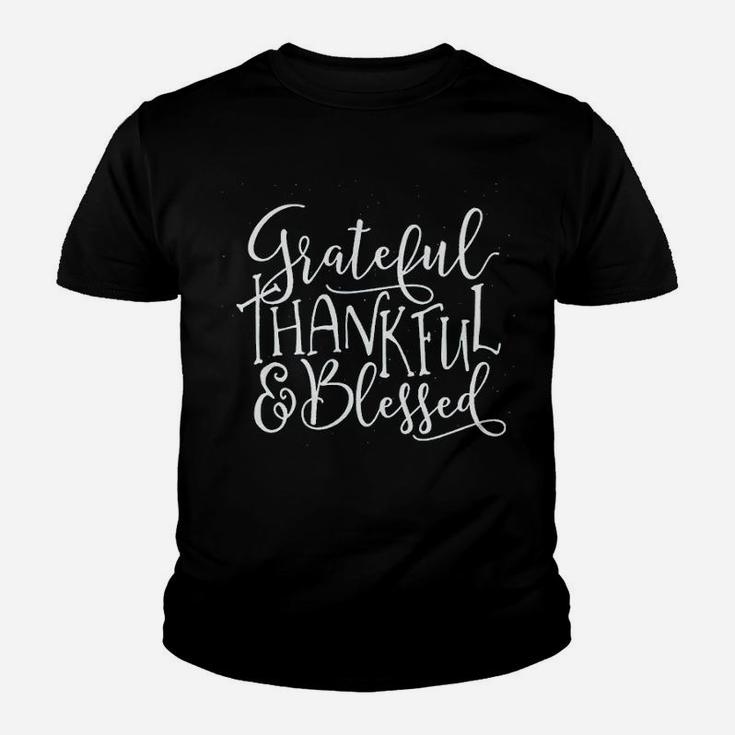 Grateful Thankful Blessed T Youth T-shirt