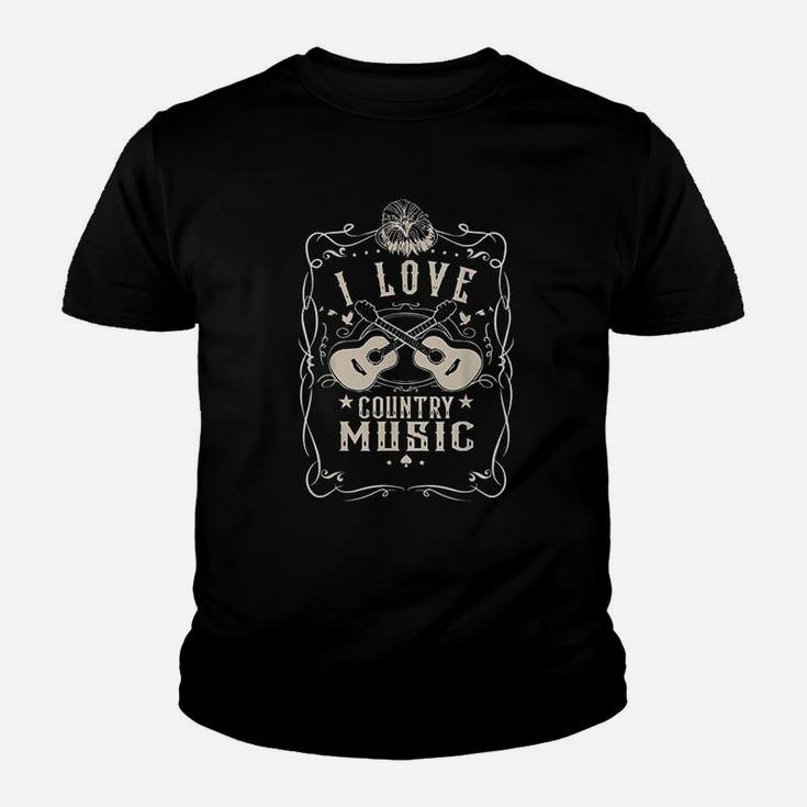 Great I Love Country Music Vintage Youth T-shirt