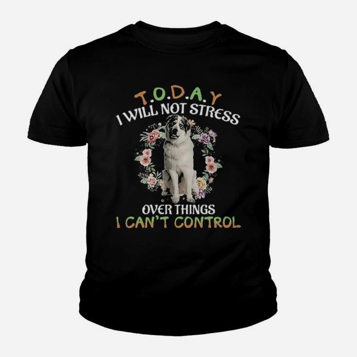 Great Pyrenees Today I Will Not Stress Over Things I Can't Control Youth T-shirt