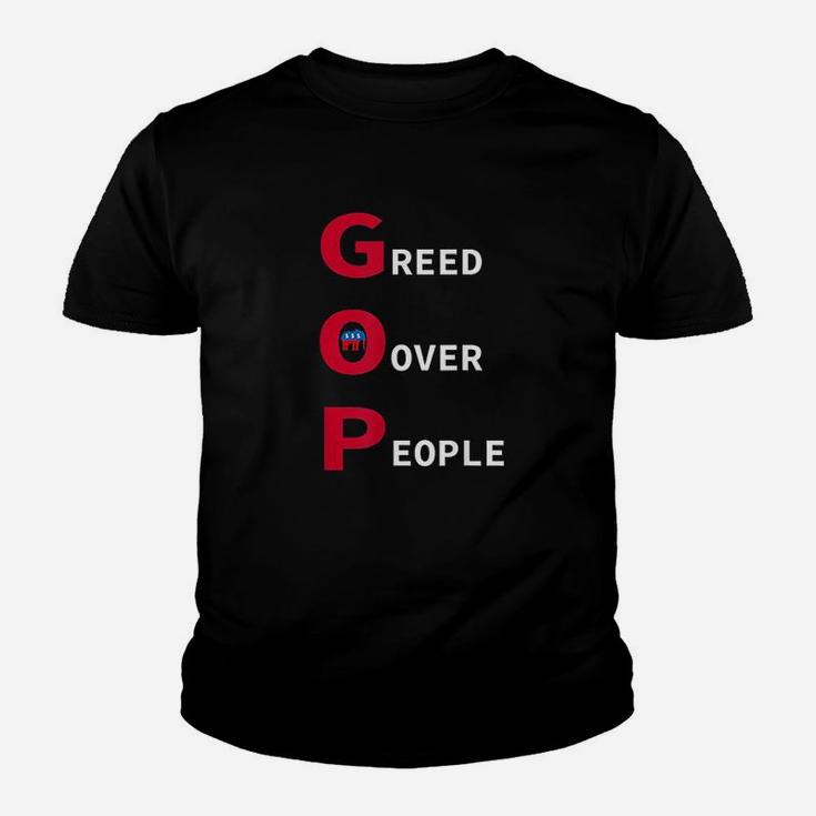 Greed Over People Statement Youth T-shirt