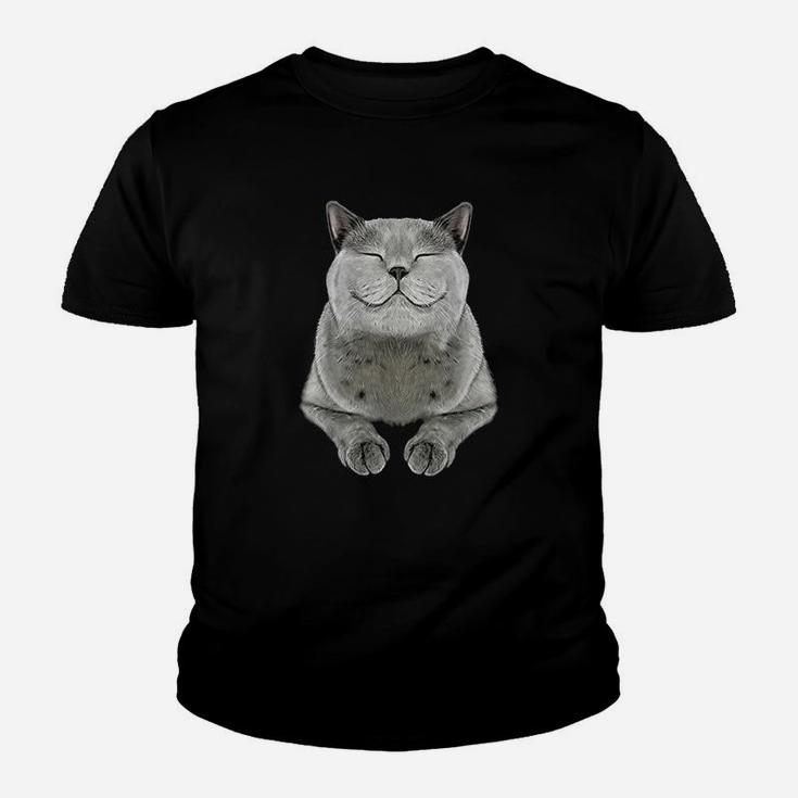 Grey Cat Smile Eager Face Youth T-shirt