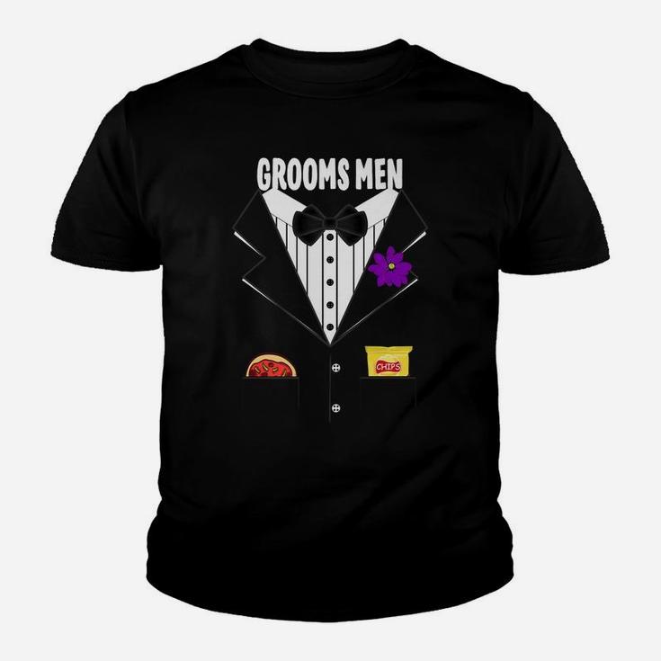 Groomsmen Tuxedo Wedding Bachelor Party Group Funny Gift Youth T-shirt