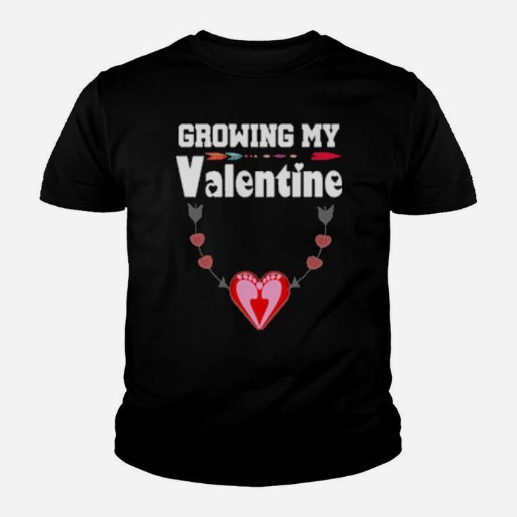 Growing My Valentine Design Pregnancy Announcement Youth T-shirt