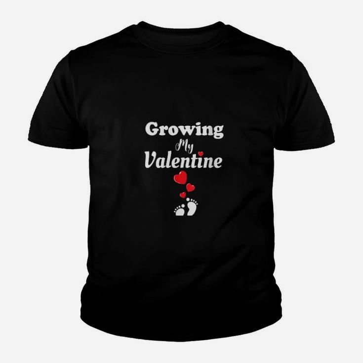 Growing My Valentine    Pregnancy Announcement Youth T-shirt