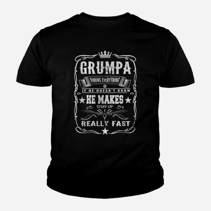 Grumpa Knows Everything Funny Grandpa Fathers Day Gift Youth T-shirt