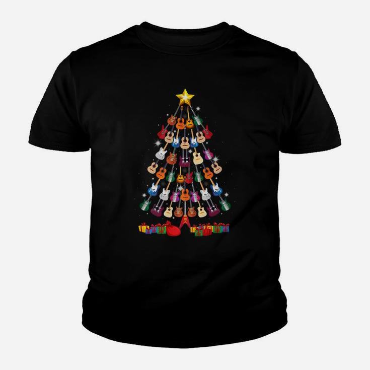 Guitar Christmas Tree Shirt Funny Guitarist Merry Xmas Gift Youth T-shirt