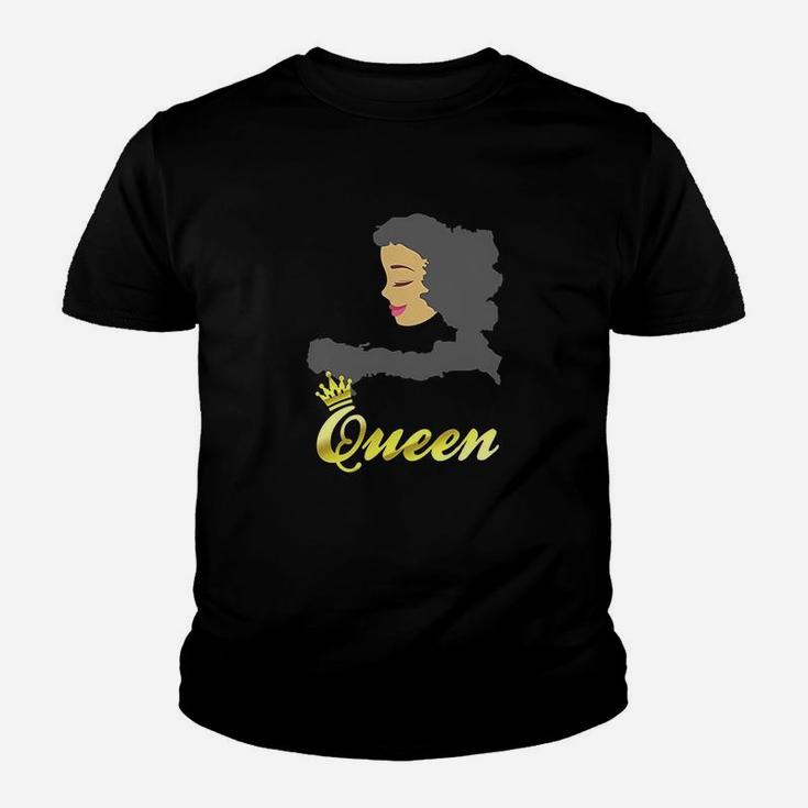 Haitian Queen African Haiti Black Map Hair Youth T-shirt