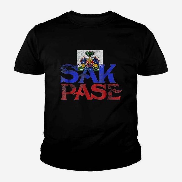 Haitian Sak Pase Pride Flag I Love Haiti Roots Youth T-shirt