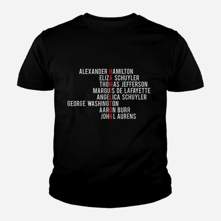 Hamilton Eliza Jefferson Angelica And Burr Names Youth T-shirt