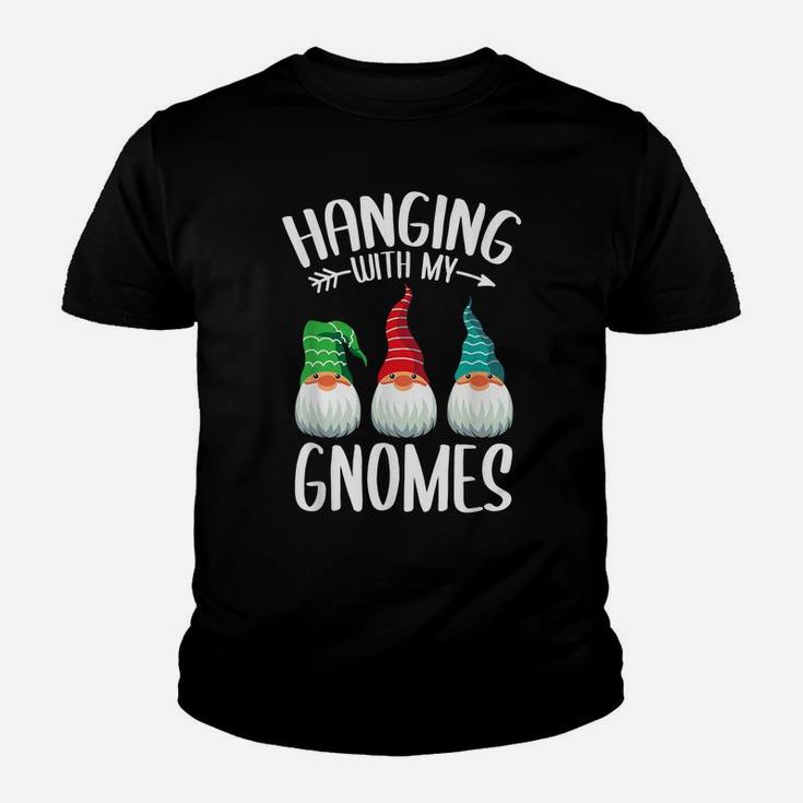 Hanging With My Gnomies Funny Family Christmas Holiday Gnome Youth T-shirt