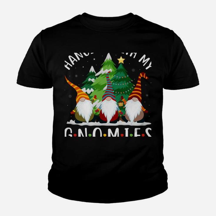 Hanging With My Gnomies Funny Gnome Friend Christmas Tree Youth T-shirt