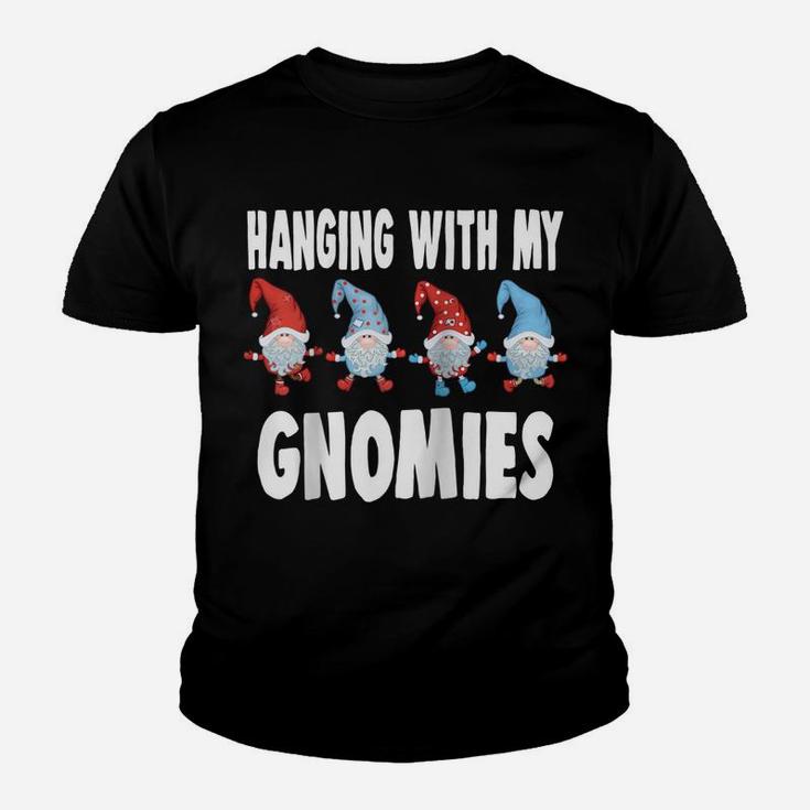 Hanging With My Gnomies Gnome Friend Christmas Lovers Raglan Baseball Tee Youth T-shirt