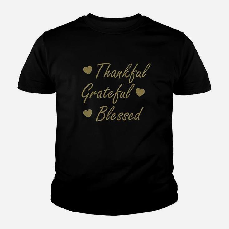 Hankful Grateful Blessed Happy Thanksgiving Day Youth T-shirt