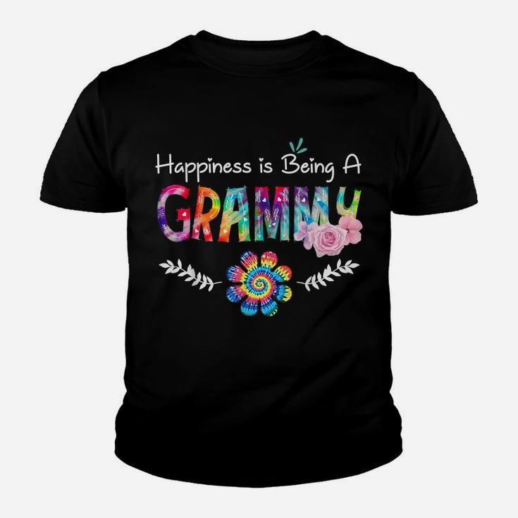Happiness Is Being Grammy Flower Tie Dye Mother's Day Youth T-shirt