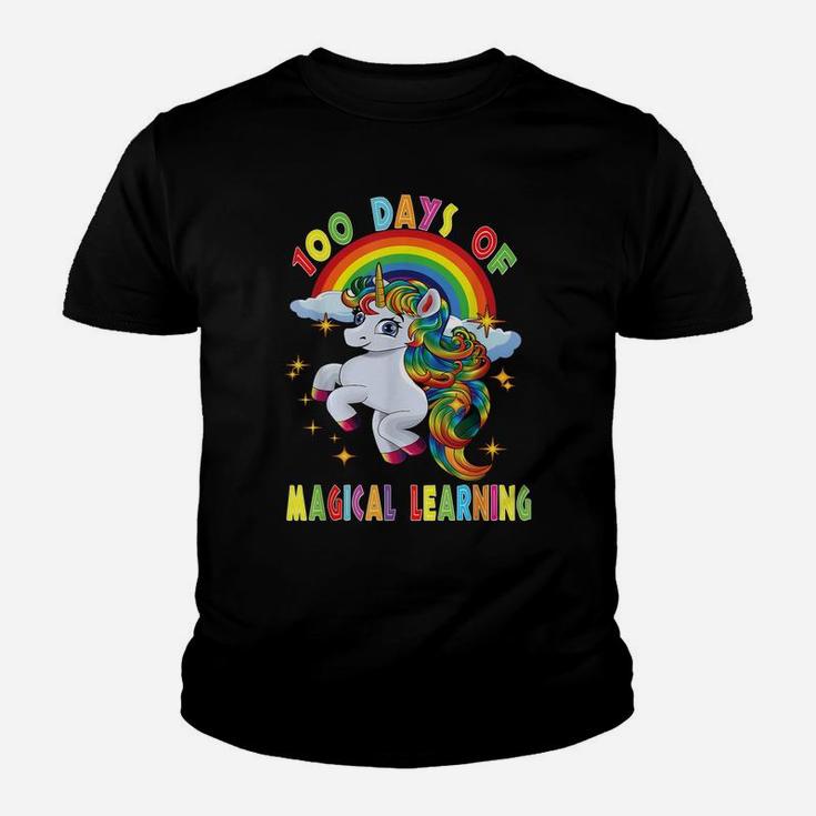 Happy 100 Days Of School Magical Learning Unicorn Teacher Youth T-shirt