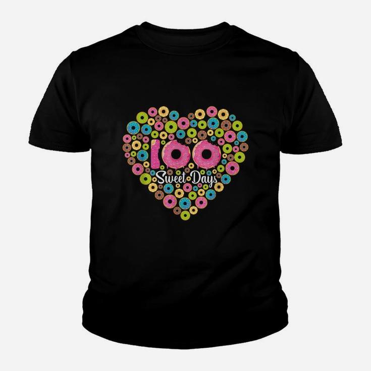 Happy 100th Day Of School Donuts 100 Sweet Days Teacher Kids Youth T-shirt