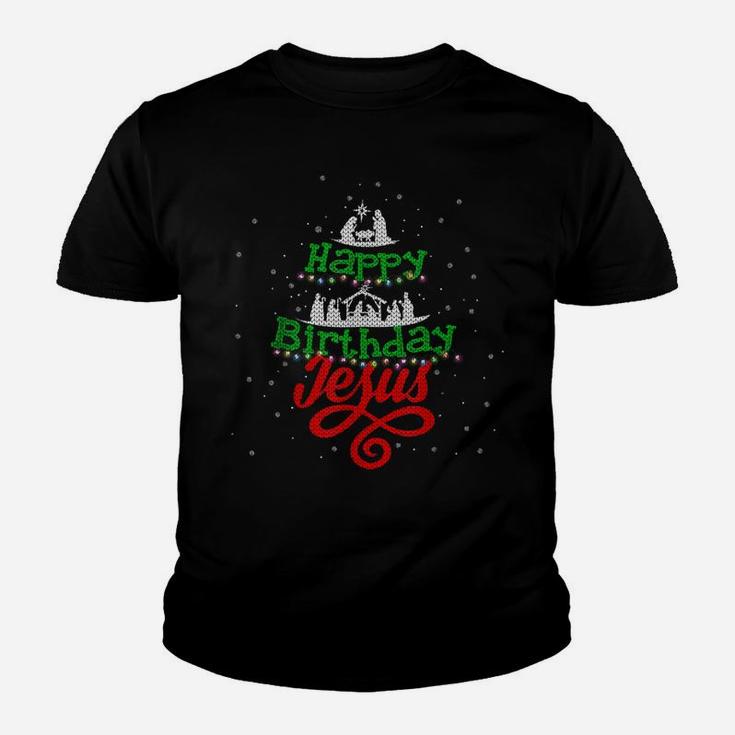 Happy Birthday Jesus Christmas Pajama Holiday Xmas Gifts T Sweatshirt Youth T-shirt