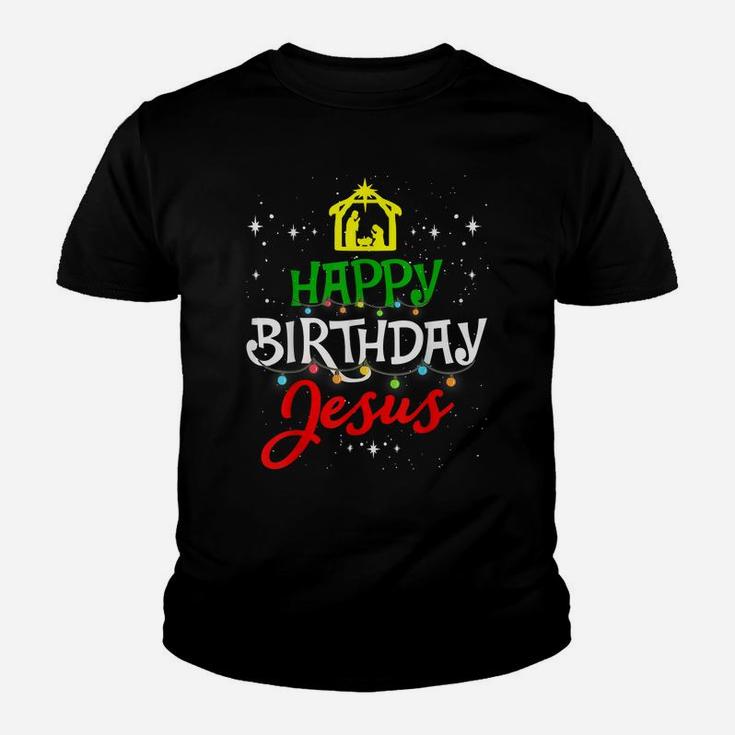 Happy Birthday Jesus Christmas Pajama Holiday Xmas Youth T-shirt
