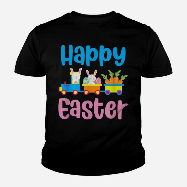 Happy Easter Bunny Rabbit Egg Hunting Train Lover Youth T-shirt