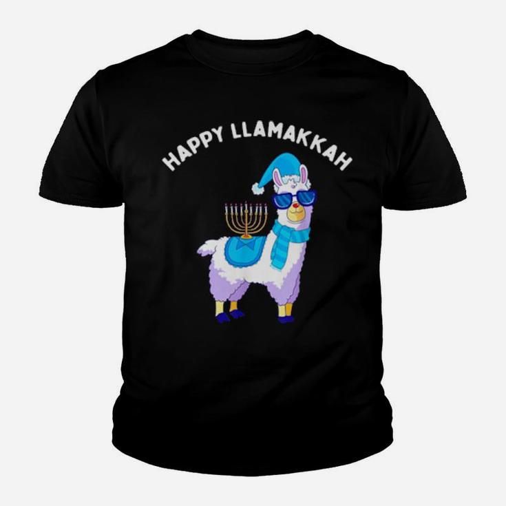 Happy Llamakkah Hanukkah Llama Chanukah Alpaca Youth T-shirt