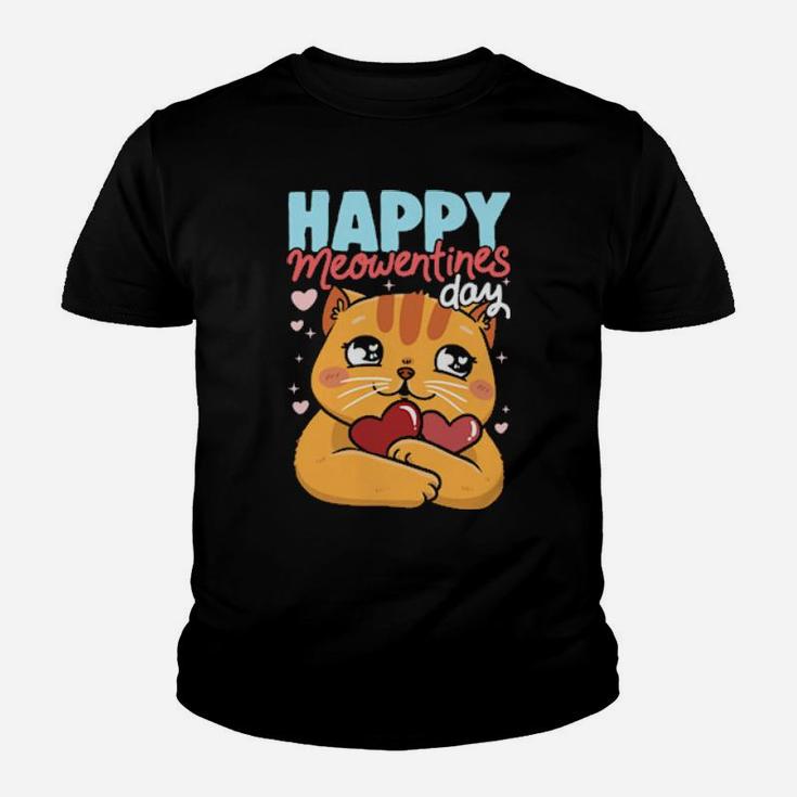 Happy Meowentine's Day Cat Valentine's Day Heart Cats Youth T-shirt