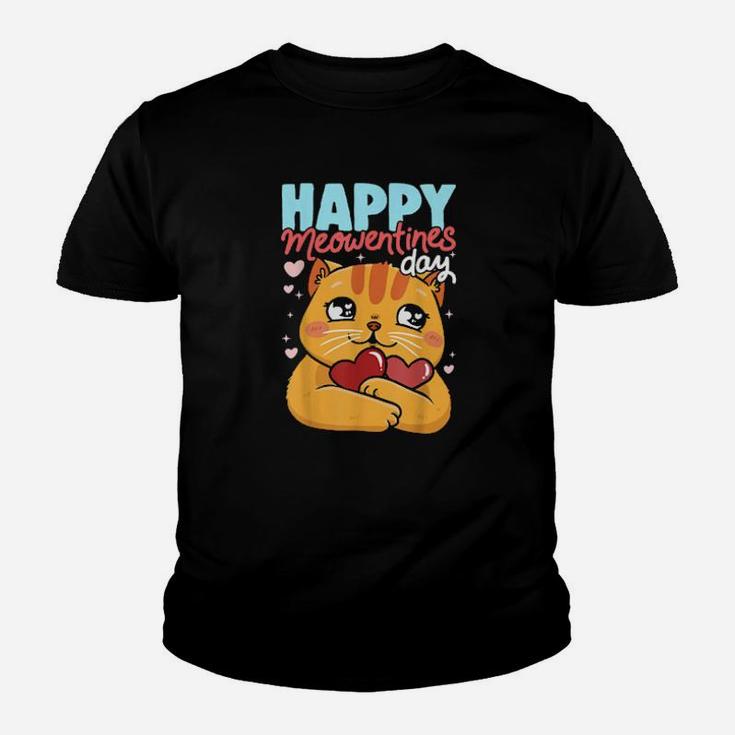 Happy Meowentines Day Cat Valentines Day Heart Cats Youth T-shirt