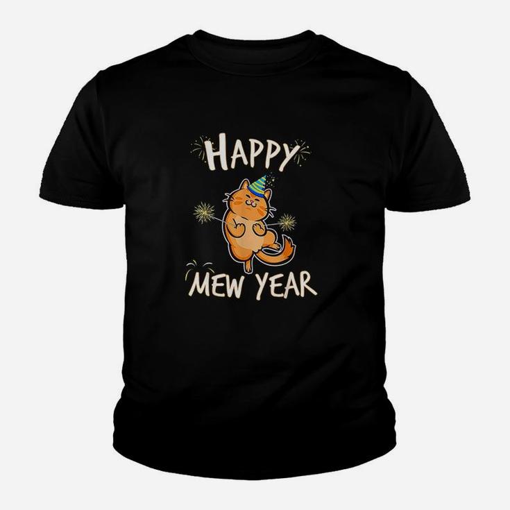 Happy Mew Year Funny Cat New Years Eve Party Supplies Youth T-shirt