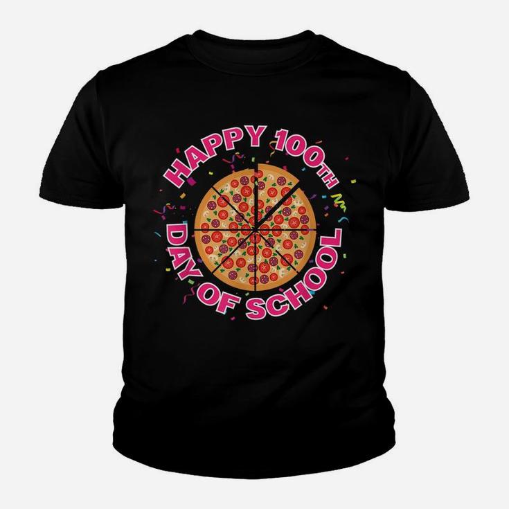 Happy Pizza 100Th Day Of School Funny Pizza Lover Gift Youth T-shirt