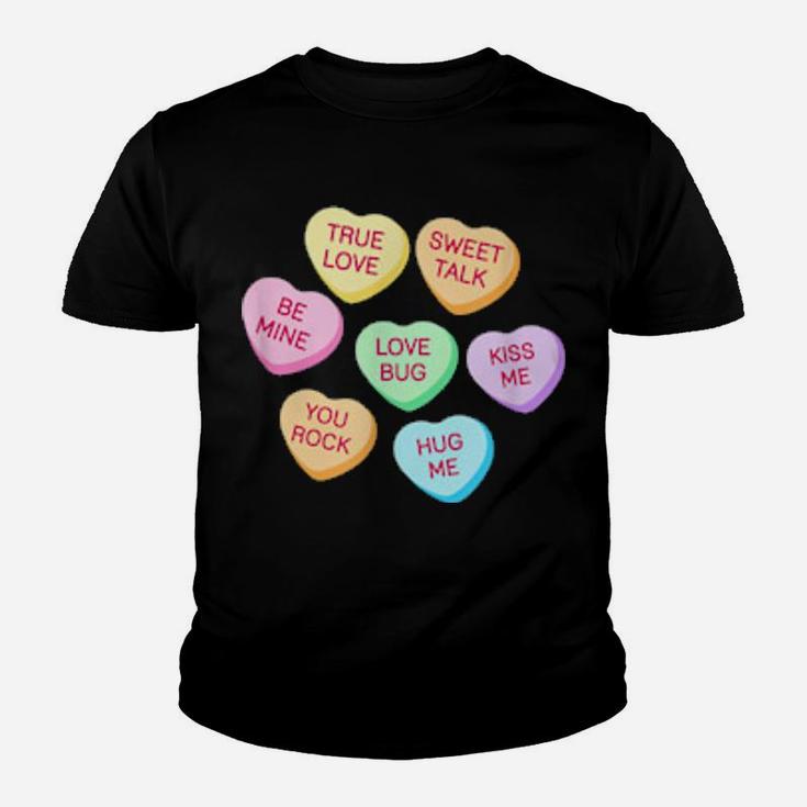 Happy Valentines Day Candy Conversation Cute Hearts Youth T-shirt