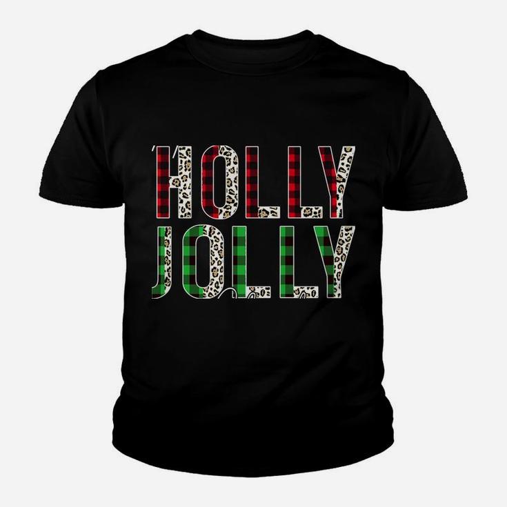 Have A Holly Xmas Jolly Christmas Red Buffalo Plaid Sweatshirt Youth T-shirt