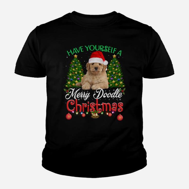 Have Yourself A Merry Doodle Christmas Goldendoodle Dog Love Youth T-shirt