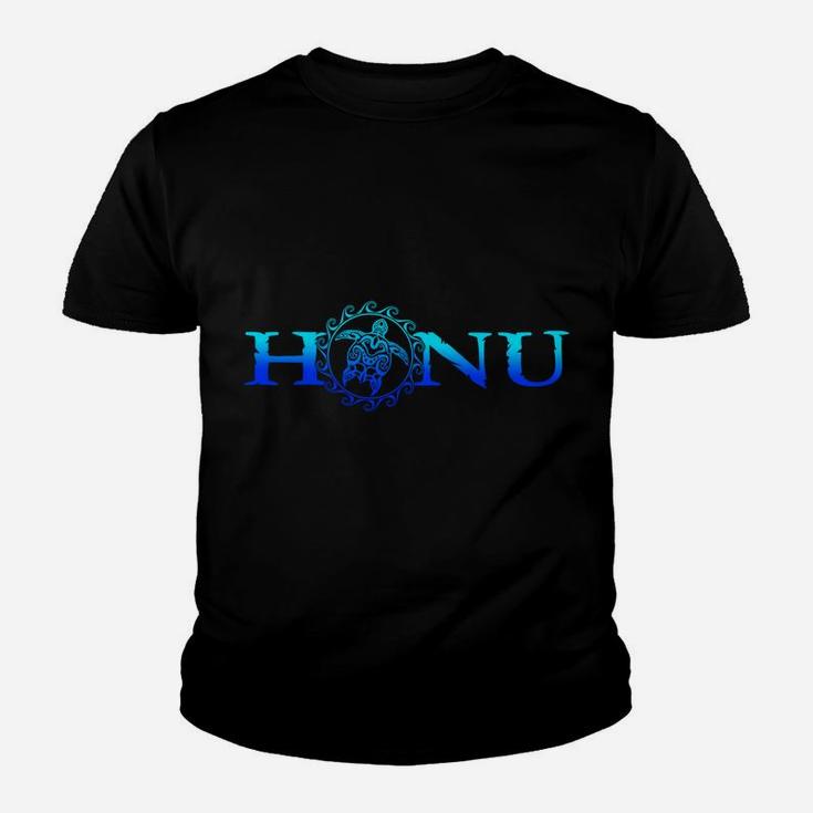 Hawaiian Honu Ocean Blue Tribal Turtle Youth T-shirt