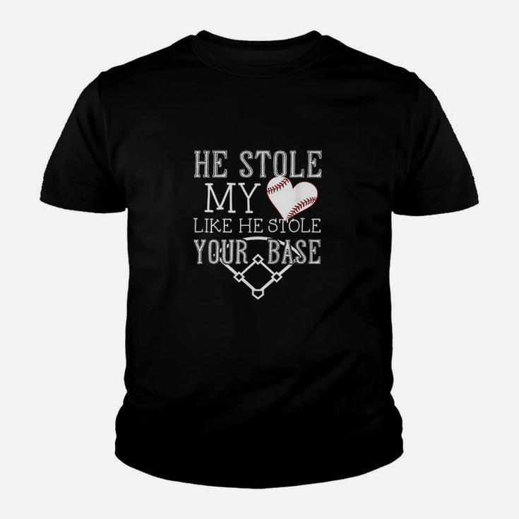 He Stole My Heart Like He Stole Your Base Youth T-shirt