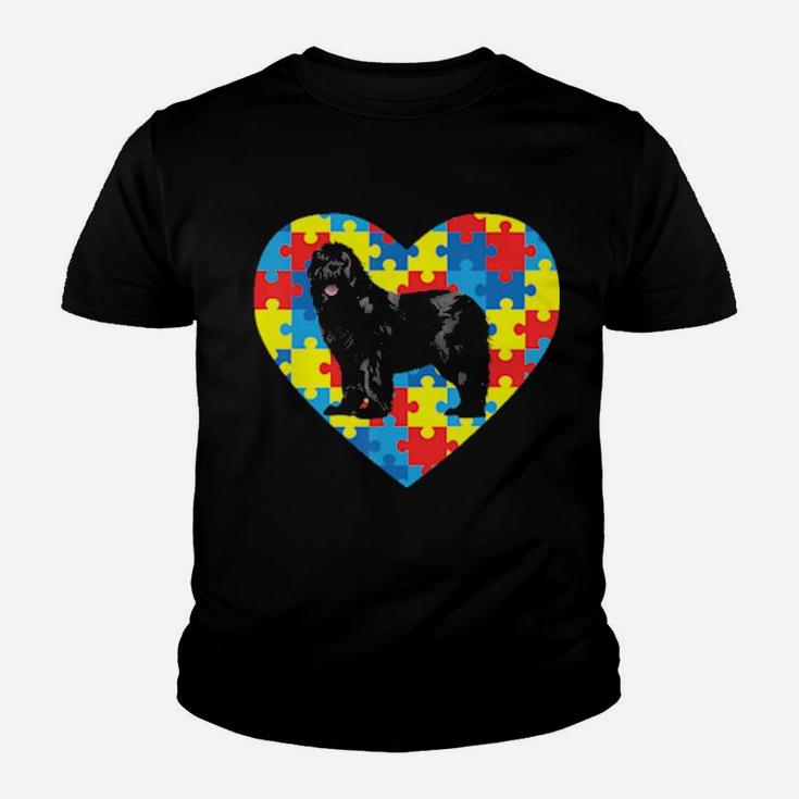 Heart Autism Newfoundland Autism Awareness Valentine Gifts Youth T-shirt