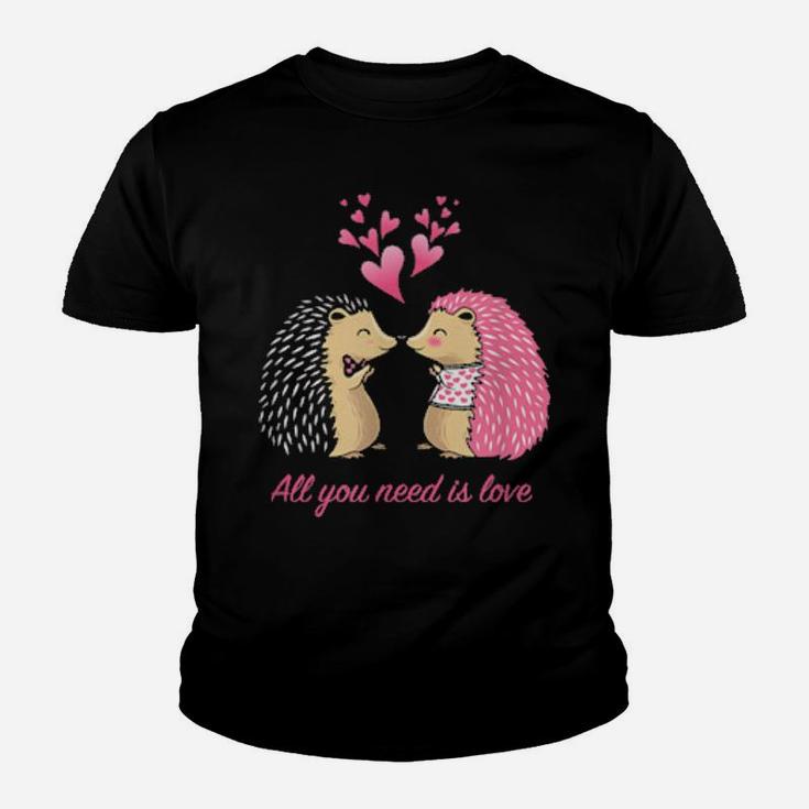 Hedgehogs Kissing Valentine's Day For Her Youth T-shirt