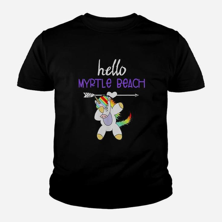 Hello Myrtle Beach South Carolina Dabbing Unicorn Youth T-shirt