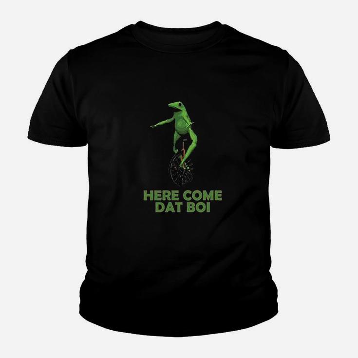 Here Come Dat Boi Meme Frog Funny Unicycle Youth T-shirt